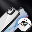 Puzdro pre Iphone 16E, Kickstand Frame, transparentné / čierne