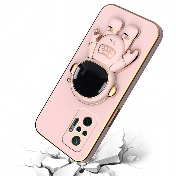 Obal na mobil pre Xiaomi Redmi Note 10 Pro, Astronaut, ružové rose gold