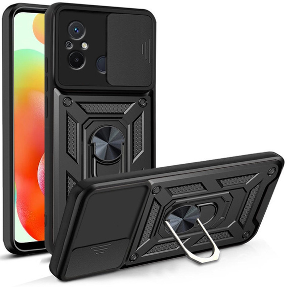 Obal na mobil pre Xiaomi Redmi 12C, CamShield Slide, čierne