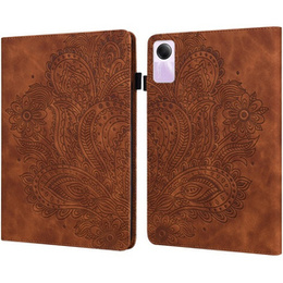 Puzdro s chlopňou pre Xiaomi Redmi Pad SE 11", flower, hnedé