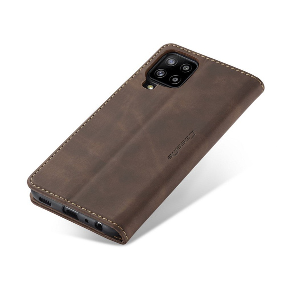 CASEME puzdro pre Samsung Galaxy A12 / M12 / A12 2021, Leather Wallet Case, káva