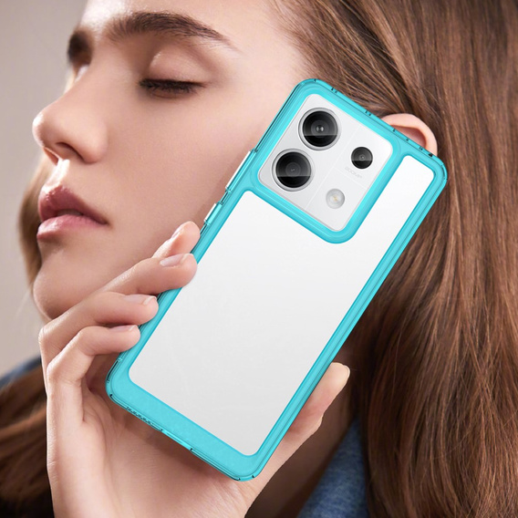 Obal na mobil pre Xiaomi Redmi Note 13 Pro 5G, Fusion Hybrid, transparentné / modré