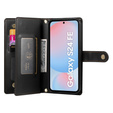 Klapkové puzdro pre Samsung Galaxy S24 FE, Wallet Zipper Pocket, čierne