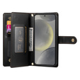 Klapkové puzdro pre Samsung Galaxy S25+ Plus, Wallet Zipper Pocket, čierne