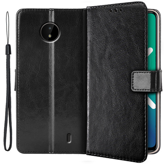Klapkové puzdro pre Nokia C10 / C20, Crazy Horse Wallet, čierne