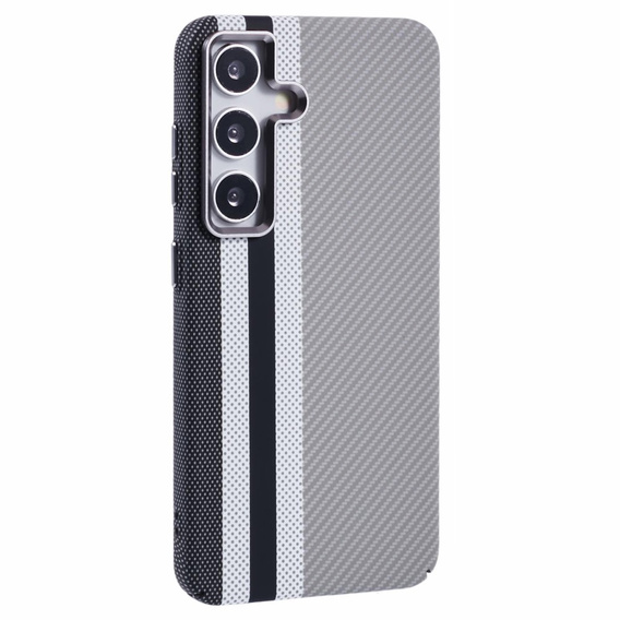 Puzdro pre Samsung Galaxy S25, Carbon Fiber MagSafe, sivé