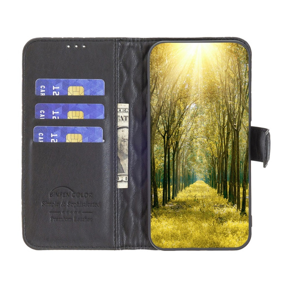 Klapkové puzdro pre Motorola Edge 40 Neo, Wallet, BINFEN COLOR, čierne