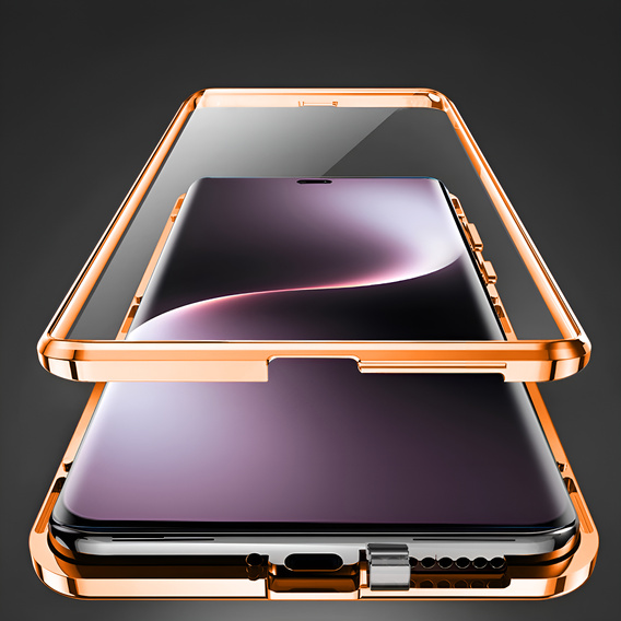 Puzdro pre Honor Magic 7 Lite, Magnetic Dual Glass, oranžové