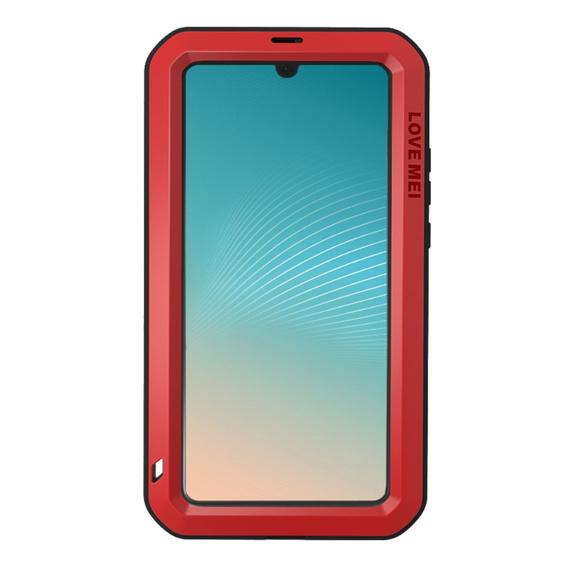 Love Mei Obal na mobil pre Huawei P30 Pro, armored with glass, červené / čierne