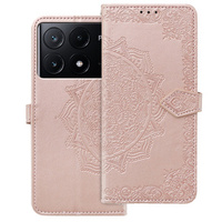 Klapkové puzdro pre Xiaomi Poco X6 Pro 5G, Mandala, ružové rose gold