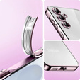 Puzdro pre Samsung Galaxy S25, Electro MagSafe, ružové rose gold + sklo na displej