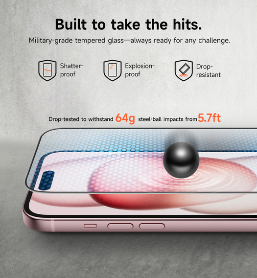 2x tvrdené sklo SURITCH pre iPhone 16 / 15