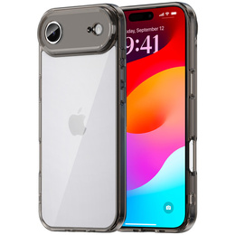 Silikónové puzdro pre iPhone Air, s tvrdou zadnou stranou, dymovo čierne