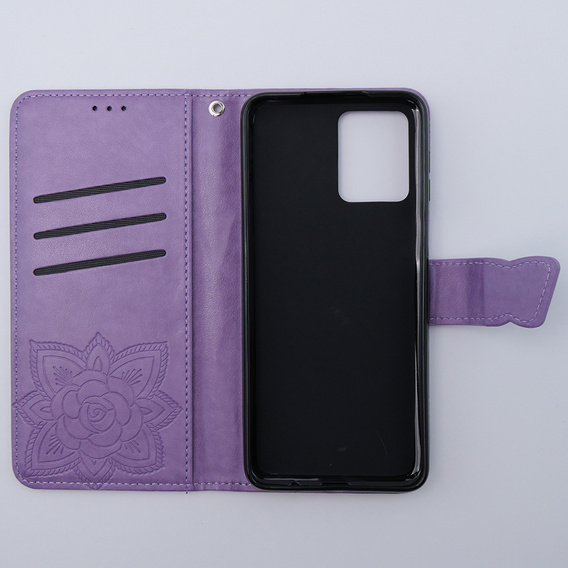Klapkové puzdro pre Motorola Moto G54 5G, Butterfly, fialové