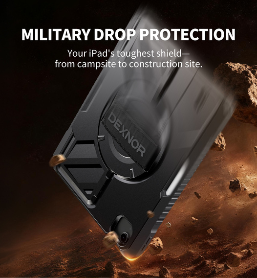 Puzdro Dexnor 360° s remienkom a držiakom stylusu pre iPad Air 11" 2025/2024 (7./6. generácia)