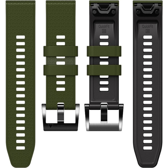 Silikónový remienok pre Garmin Fenix 7 / Forerunner 965 / 955 / 945 / 935,  zelený / čierny