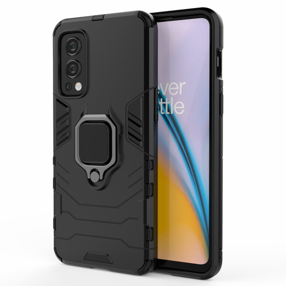 Obal na mobil pre OnePlus Nord 2 5G, Kickstand Ring, čierne