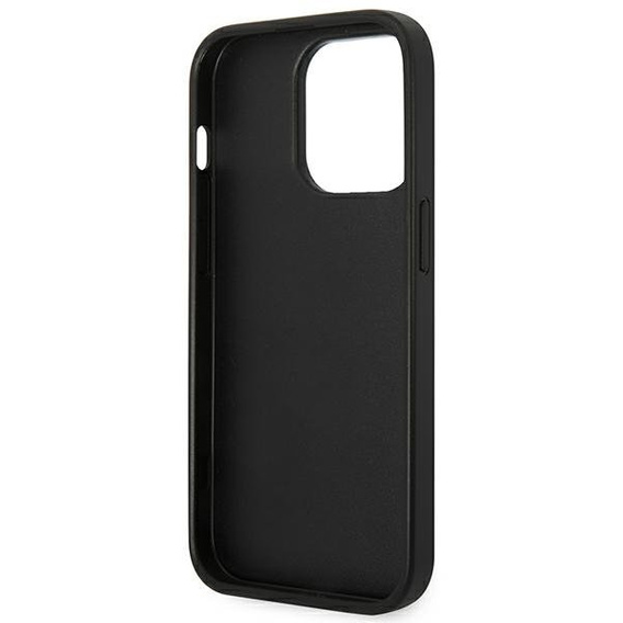 Karl Lagerfeld Obal na mobil pre iPhone 14 Pro Max, Saffiano Karl's Head Patch, čierne