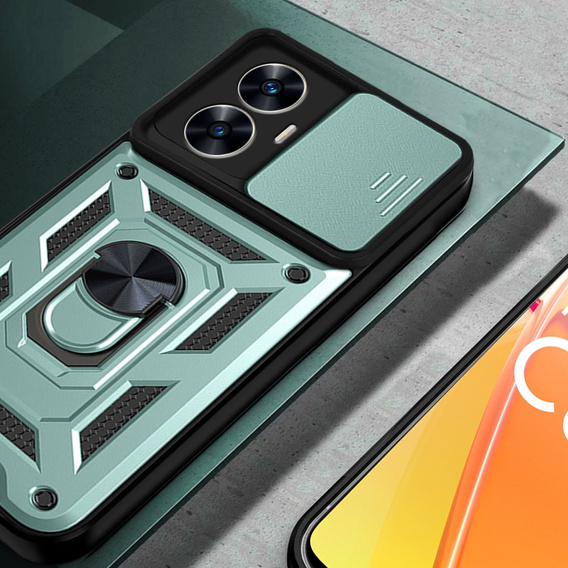 Obal na mobil pre Realme C55, CamShield Slide, zelené