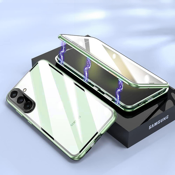 Puzdro pre Samsung Galaxy A56, Magnetic Dual Glass, zelený