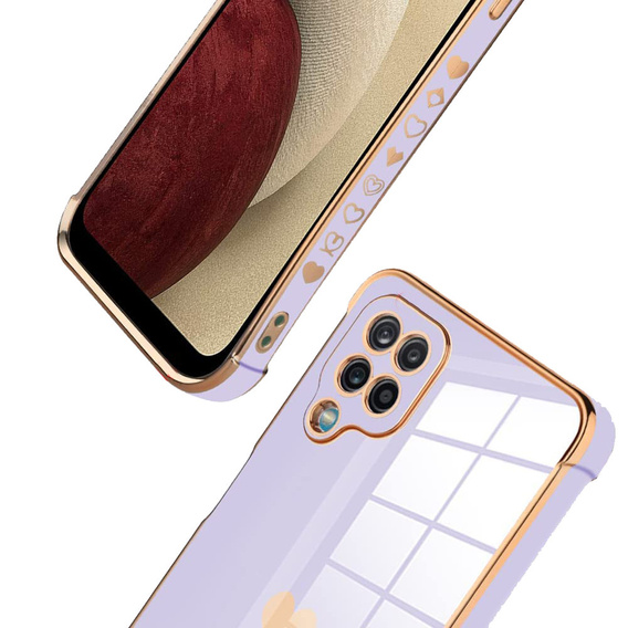 Obal na mobil pre Samsung Galaxy A12 / M12 / A12 2021, Electro heart, fialové