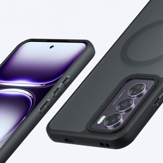 Puzdro pre Oppo Reno 12 Pro, pre MagSafe, ERBORD Matt Case, čierny