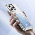 Puzdro pre iPhone 16 Pro Max, Card Holder Kickstand, transparentné 