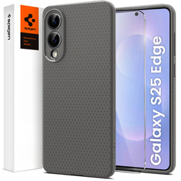 Puzdro Spigen pre Samsung Galaxy S25, Liquid Air, čierne + tvrdené sklo 9H