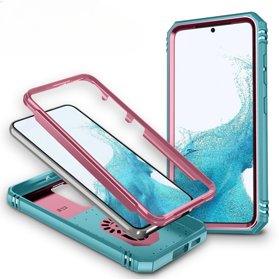 Obal na mobil pre Samsung Galaxy S23 Plus, CamShield Slide, ružové / zelené