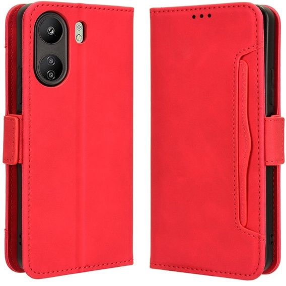Klapkové puzdro pre Xiaomi Redmi 13C / Poco C65, Card Slot, červené