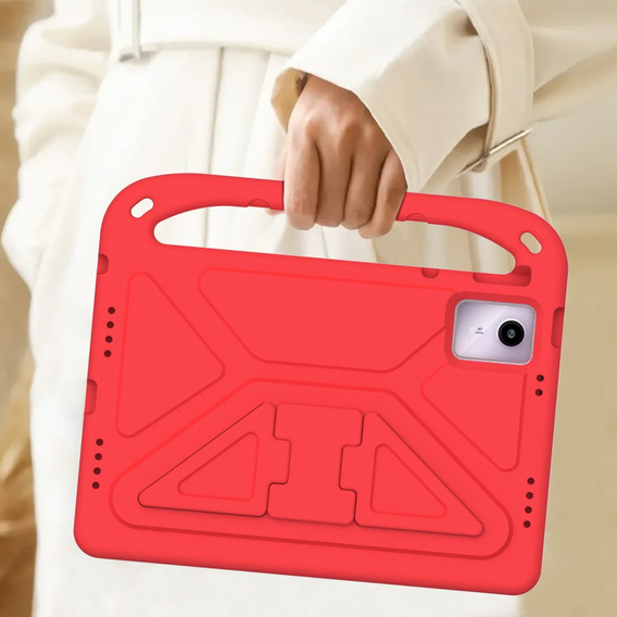 Detské puzdro pre Lenovo Tab M11, detské puzdro s rukoväťou, červené