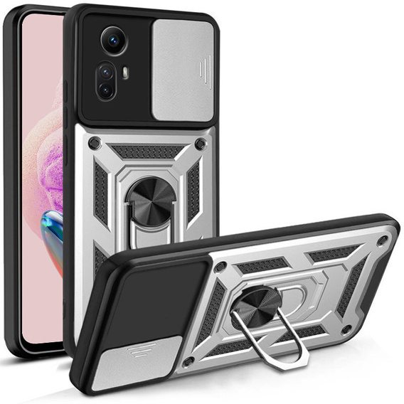 Obal na mobil pre Xiaomi Redmi Note 12S 4G, CamShield Slide, strieborné