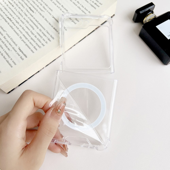 Obal na mobil pre Samsung Galaxy Z Flip7 FE / Z Flip6, Dropproof MagSafe, priehľadné