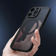 Puzdro pre iPhone 16 Pro, pre MagSafe, ERBORD Matt Case, čierny + sklo na displej