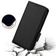 Obal na mobil pre HTC U24 Pro 5G, Wallet Litchi Leather, čierne