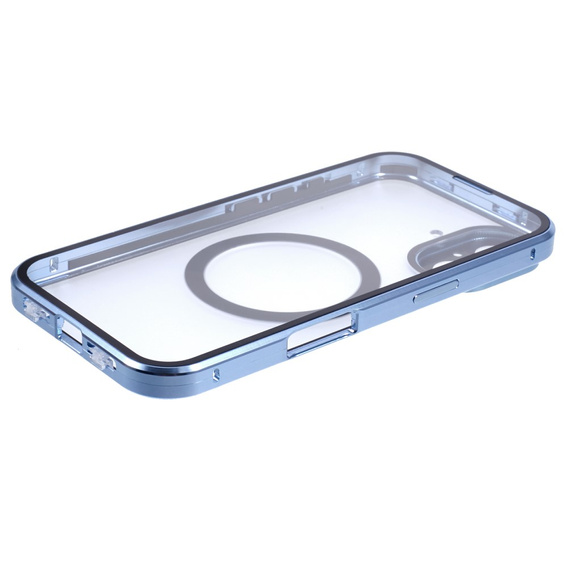 Magnetické puzdro Dual Glass MagSafe pre iPhone 16, modré