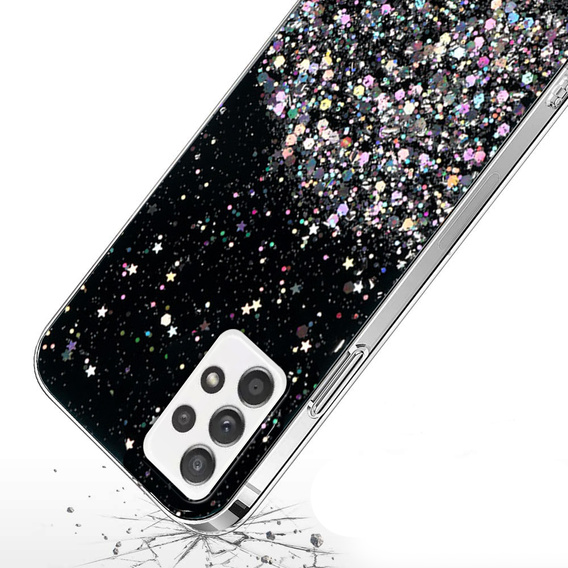 Obal na mobil pre Samsung Galaxy A13 4G, Glittery, čierne
