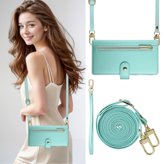 Klapkové puzdro pre Oppo Reno 13F 5G, Wallet Zipper Pocket, mätové