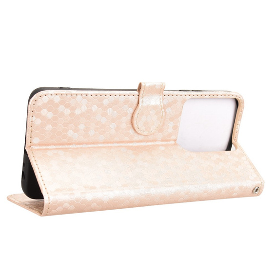 Flipové puzdro pre Motorola Moto G86 Power 5G, Wallet Rhombus, zlaté