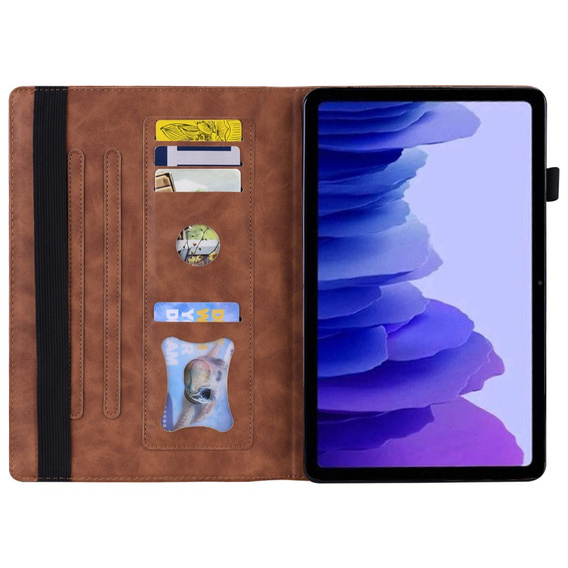 Puzdro pre Lenovo Tab P12, Classic, s priestorom pre stylus, hnedé