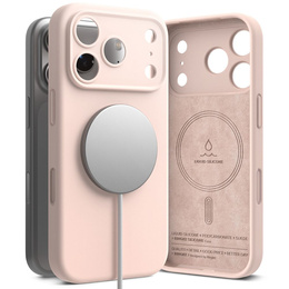 Puzdro Ringke pre iPhone 17 Pro Max, silikónové magnetické puzdro MagSafe, Pink Sand