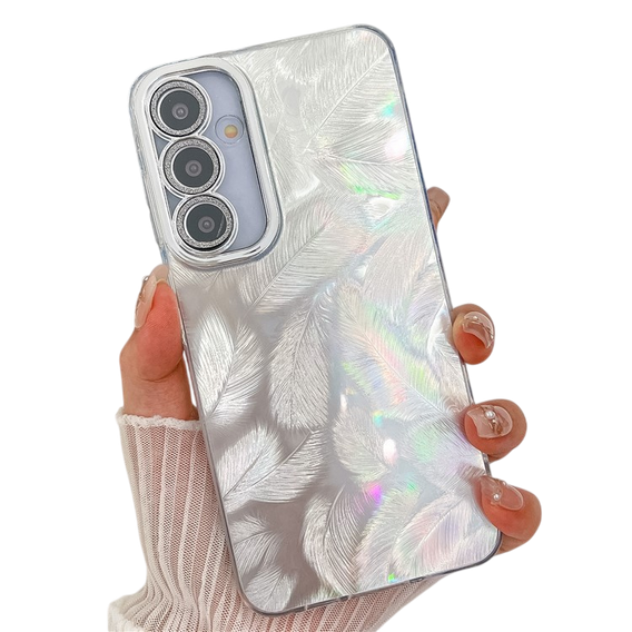 Puzdro pre Samsung Galaxy A36 5G / A56 5G, Feather, strieborné