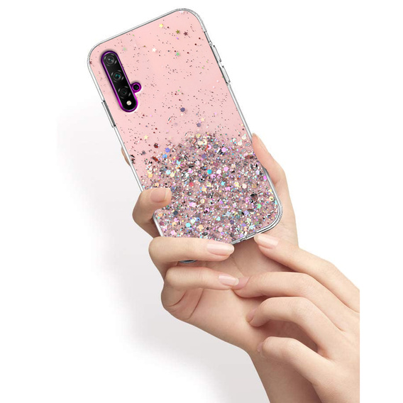 Obal na mobil pre Huawei Nova 5T/Honor 20, Glittery, ružové