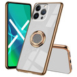 Obal na mobil pre iPhone 14 Pro, Electro Ring, biele