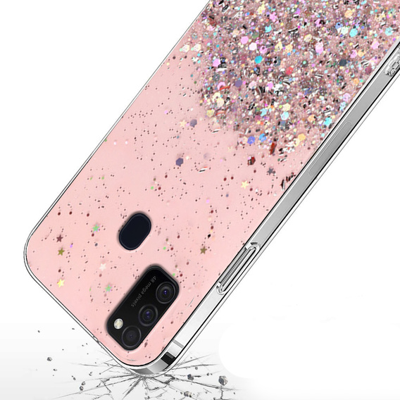 Obal na mobil pre Samsung Galaxy M21, Glittery, ružové