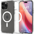 Puzdro MagSafe Spigen pre iPhone 16 Pro, Ultra Hybrid, transparentné / biele + tvrdené sklo 9H