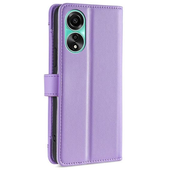 Klapkové puzdro pre Oppo A78 4G, Wallet Zipper Pocket, fialové