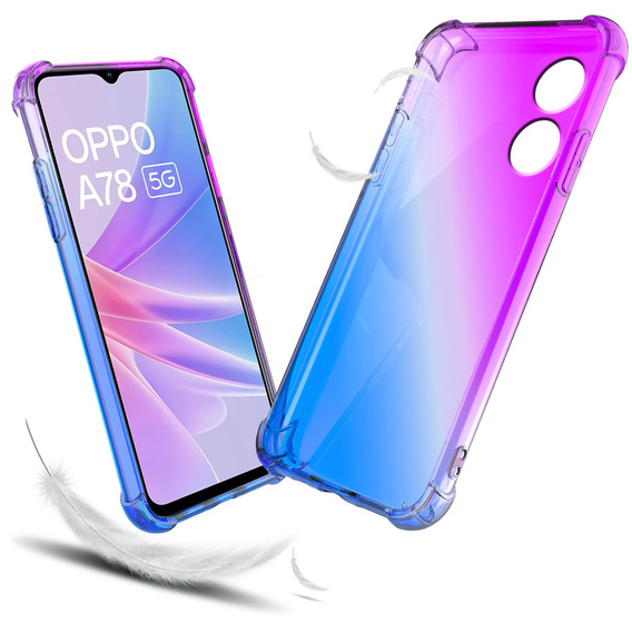 Puzdro pre Oppo A78 5G, Gradient Dropproof, Fialová / modrá