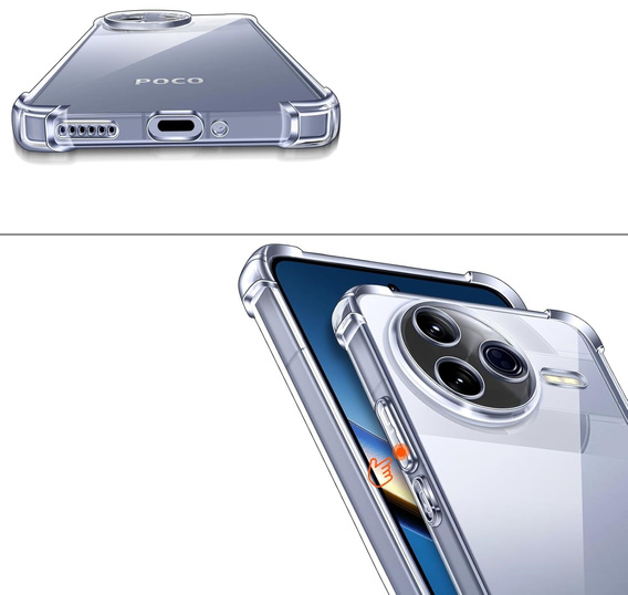 Obal na mobil pre Xiaomi Poco F7 Pro, Dropproof, priehľadné