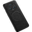 Obal na mobil pre Honor Magic 5 Pro, Leather Hybrid MagSafe, čierne